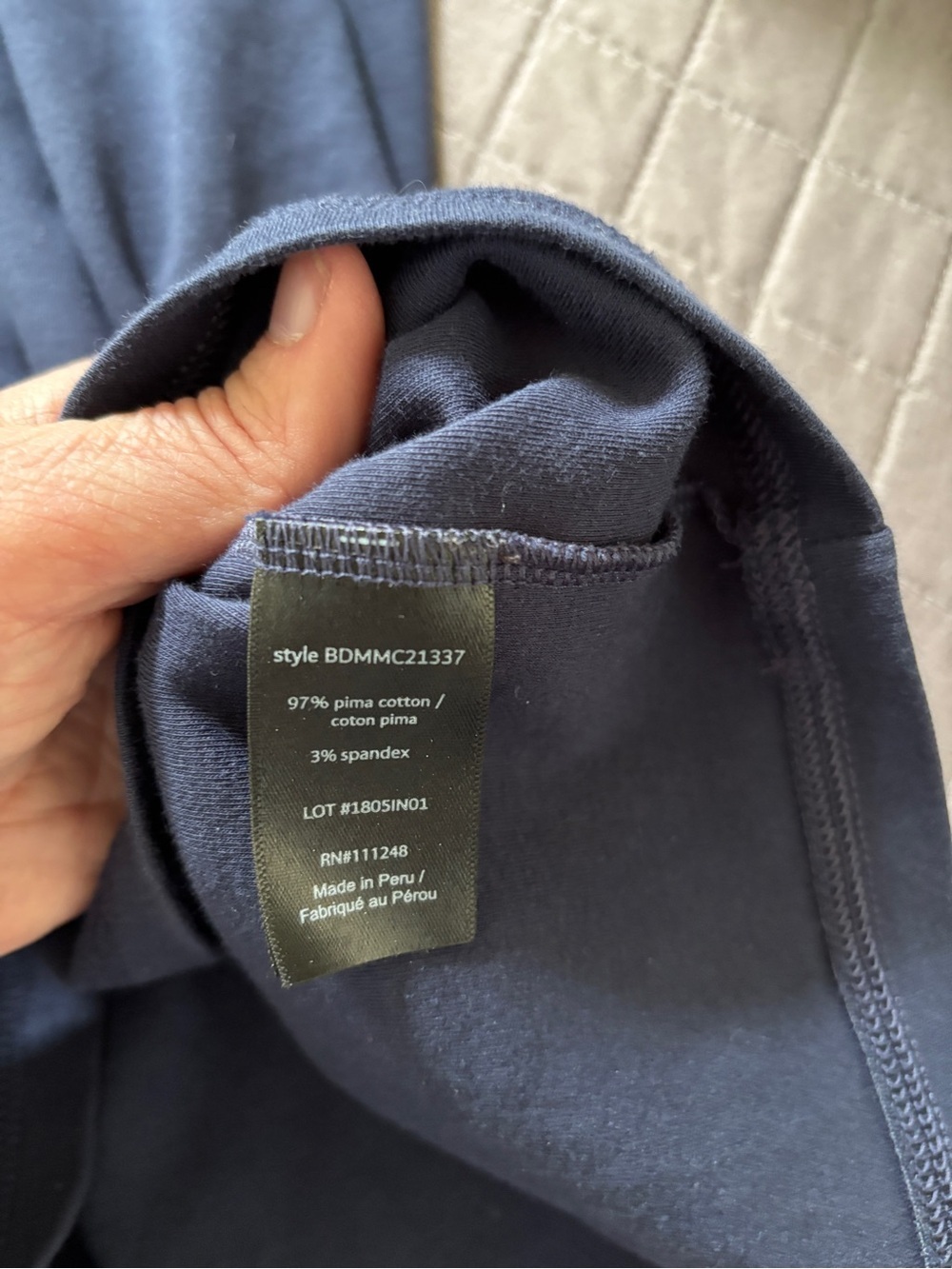 Barefoot Dreams Malibu Collection Navy Long Sleeve Henley Shirt Men’s large soft - Picture 5 of 8